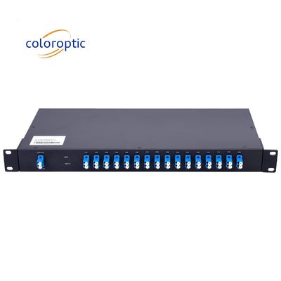 24 kanaal DWDM passieve optische multiplexer / demultiplexer 1RU rack