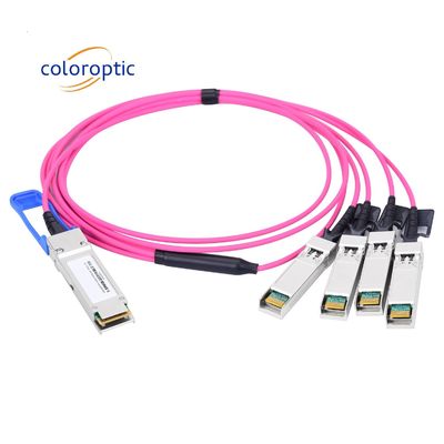 Breakout AOC Actieve optische kabel 100G QSFP28 tot 4 SFP28 25G Lage stroomverbruik