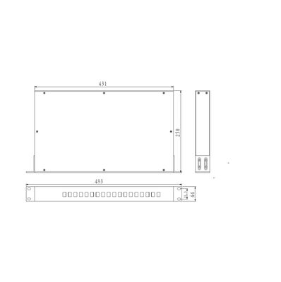 24 kanaal DWDM passieve optische multiplexer / demultiplexer 1RU rack