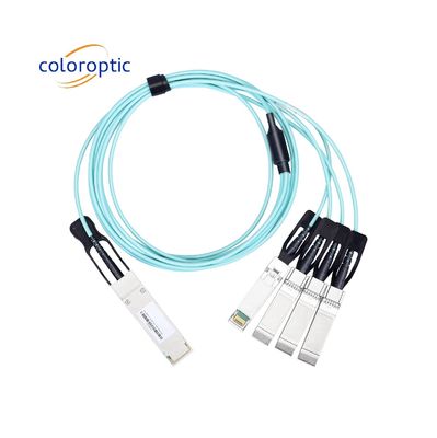 Actieve AOC-DAC-kabel 40G QSFP+ tot 4 SFP+ 10G optische breakoutkabel 24AWG