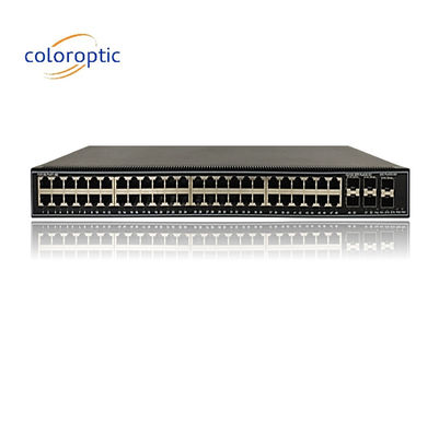 48 poorten Gigabit Poe Switches QoS 10/100/1000M POE, 6*10GE SFP+ poorten