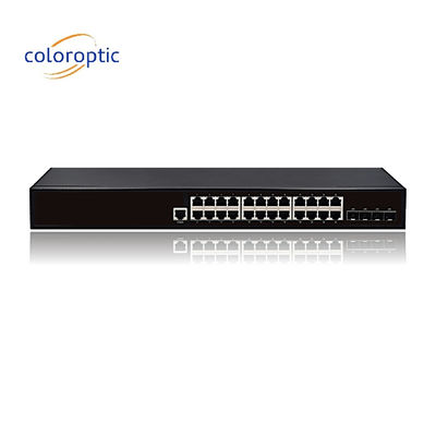 Layer 2 Intelligente POE Ethernet-switch met 24 poorten 10/100/1000M 4GE SFP-poorten