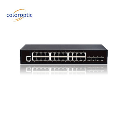 3 laag 24 poorten Core Network Switch 10/100/1000M 4*GE SFP Ethernet Uplink