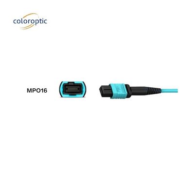 Fibre Grade G652D MPO Patch Cord met Aqua Jacket PC Connector Polijsten