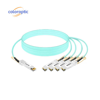 AOC Ethernet-optische glasvezel breakoutkabel 400G QSFP-DD tot 4*100G QSFP28