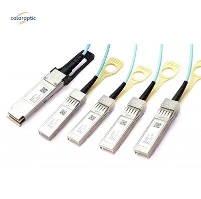 InfiniBand en Ethernet actieve optische kabel 100G QSFP28 Breakout naar 4xSFP28 AOC