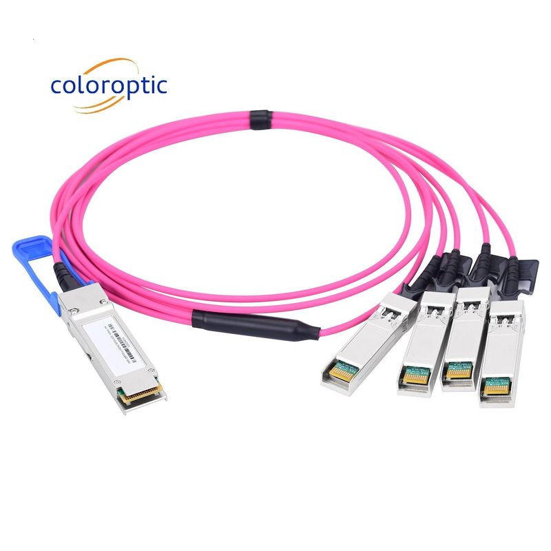 Breakout AOC Actieve optische kabel 100G QSFP28 tot 4 SFP28 25G Lage stroomverbruik