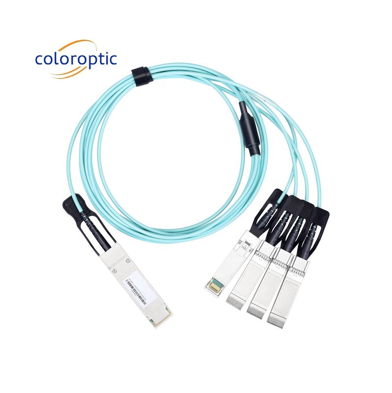 Actieve AOC-DAC-kabel 40G QSFP+ tot 4 SFP+ 10G optische breakoutkabel 24AWG