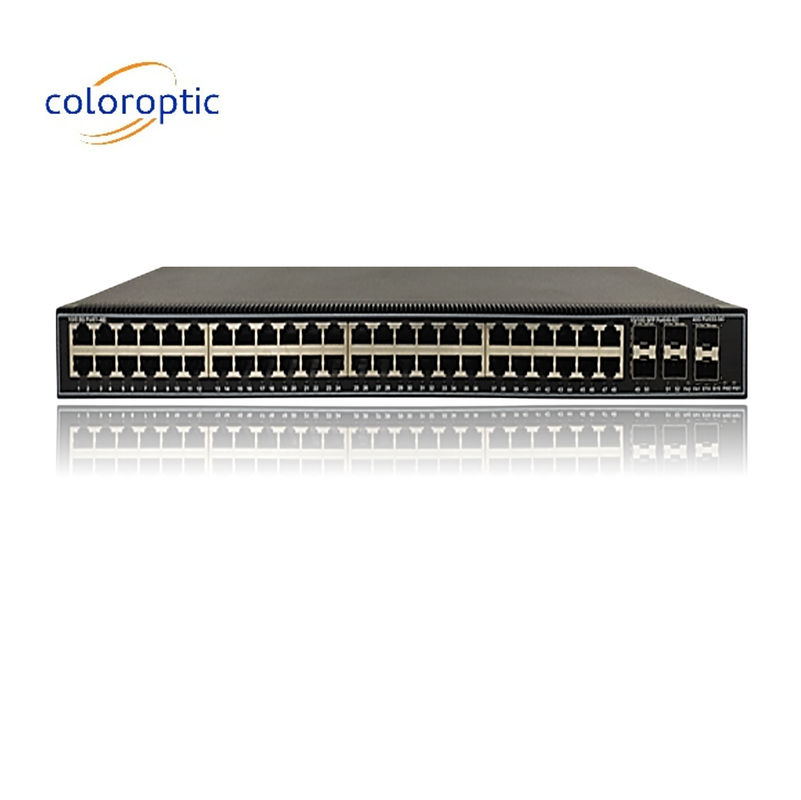 48 poorten Gigabit Poe Switches QoS 10/100/1000M POE, 6*10GE SFP+ poorten
