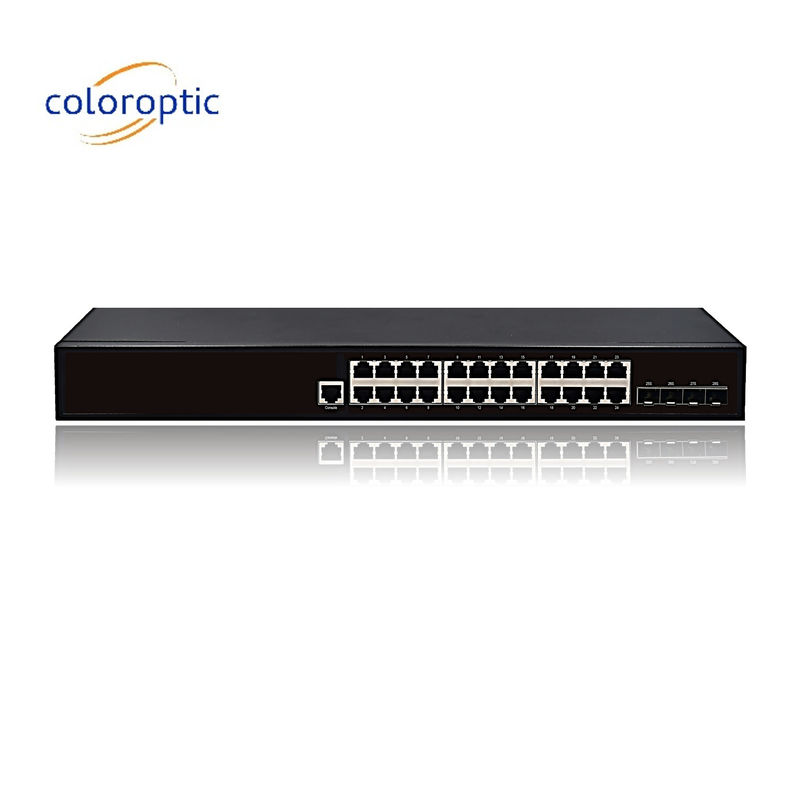 Layer 2 Intelligente POE Ethernet-switch met 24 poorten 10/100/1000M 4GE SFP-poorten