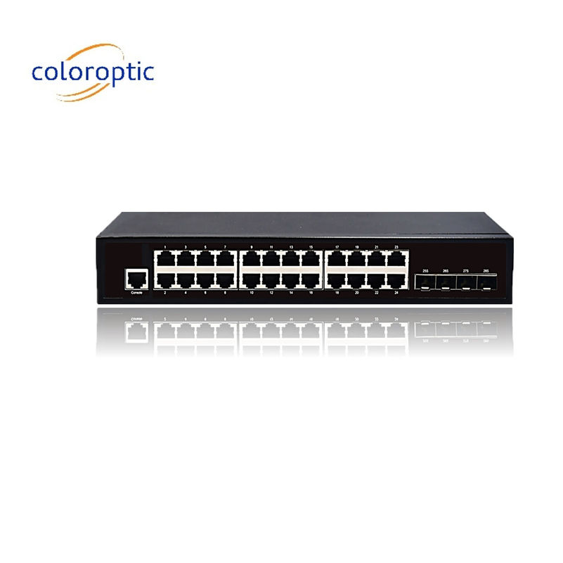 3 laag 24 poorten Core Network Switch 10/100/1000M 4*GE SFP Ethernet Uplink