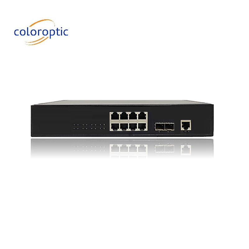 Efficiënte Poe-schakelaars 8 poort 10/100/1000M 2*GE SFP Ethernet Uplink 140W