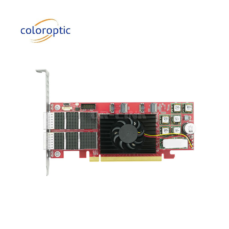 PCIe X16 100G QSFP28 Ethernet Smart Card Dual Ports Xilinx Ultrascale+ 16nm gebaseerd