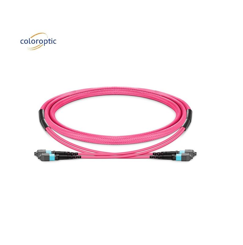 1m Multi Fiber Push On MPO Patch Cord met PVC Jacket Aqua Color
