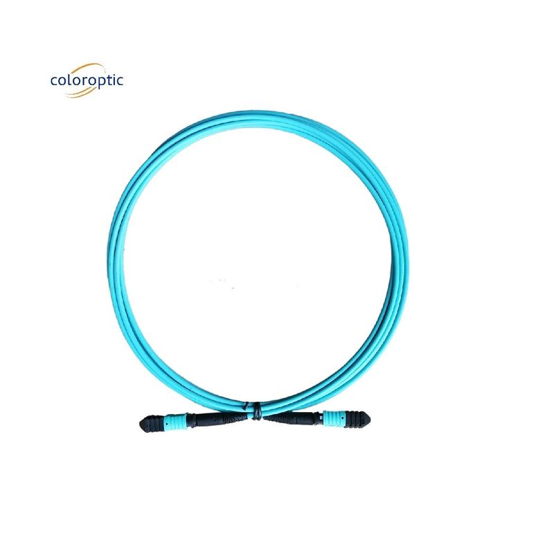 Fibre Grade G652D MPO Patch Cord met Aqua Jacket PC Connector Polijsten