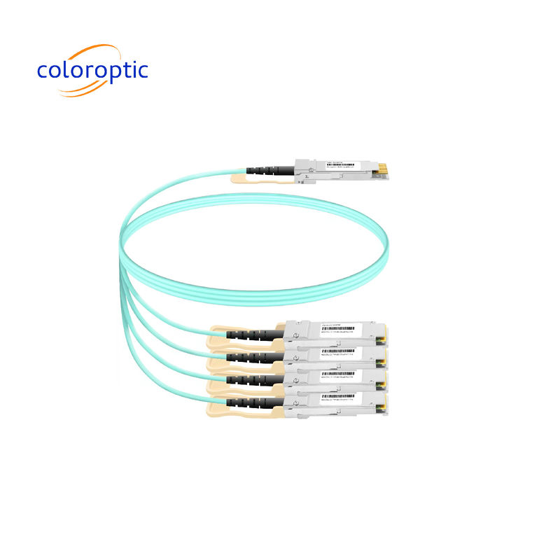 40 Gb/s QSFP+ tot 4 x 10 Gb/s SFP+ Active Optical Cable (AOC) Breakout MSA Standard Compliant